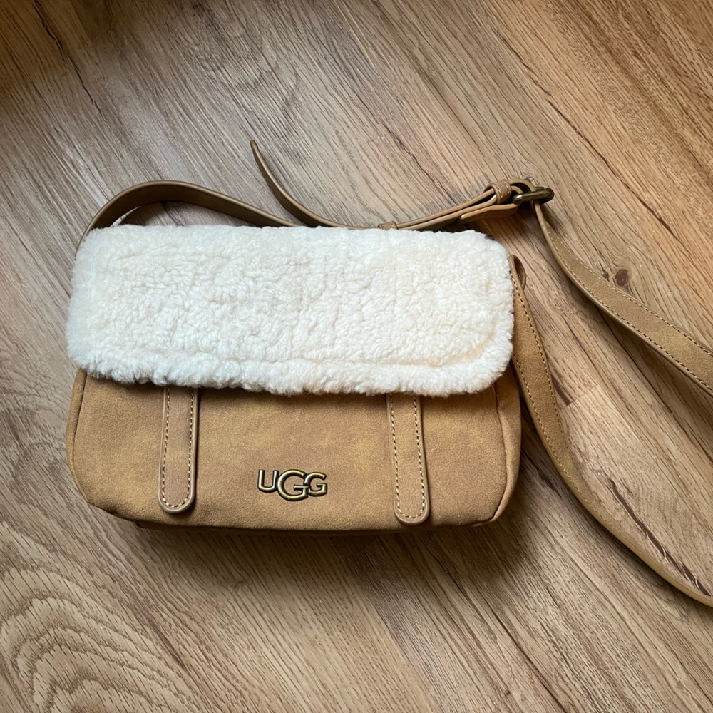 UGG Cozy Tan and Cream Crossbody Bag